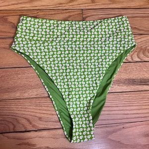 Aerie green flower printed high waisted cheeky bikini bottoms